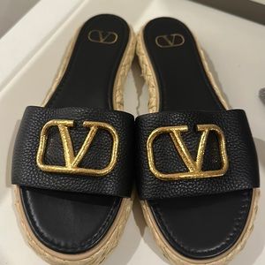 Valentino Slides in Black